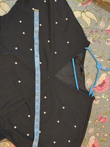 Black Pearl Embellished Wrap Top