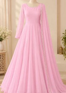 Elegant Pink Anarkali Gown