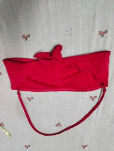 Red Strapless Bikini Top