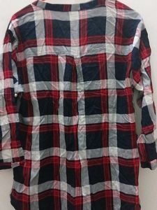 Red &amp; Blue Plaid Button-Up Tunic