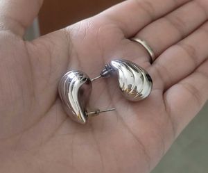 Chunky Silver Tone Hoop Earrings
