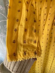 SALE:- Yellow Printed Kurti