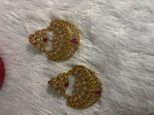 Exquisite Gold-Plated Chandbali Earrings