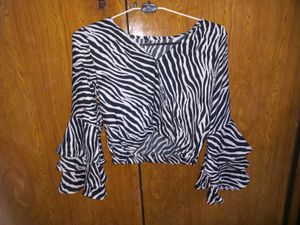 Zebra Print Wrap Top