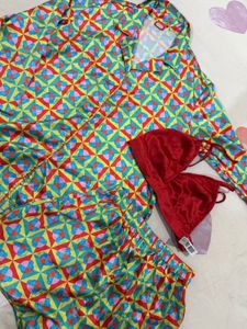 Clovia emoji night suit 3 piece