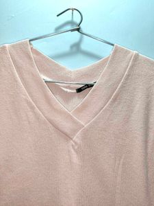 V Neck Pretty Top Peach