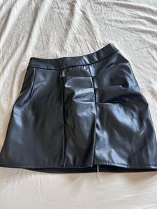 Black Faux Leather Mini Skirt