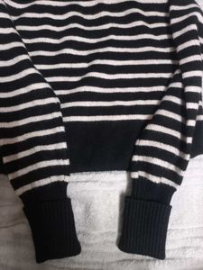 Striped Button Detail Sweater (too warm)