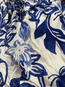 Blue Floral Print Shorts