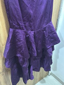 Elegant Purple Tiered Gown