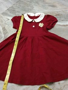 Cute Red Dress with Bear Accent