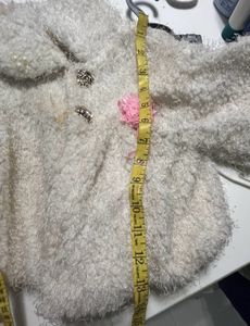 Imported Girls White Stylish Sherpa Jacket 18-24 M