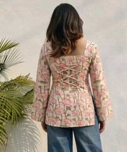 Floral Print Bell Sleeve Kurta