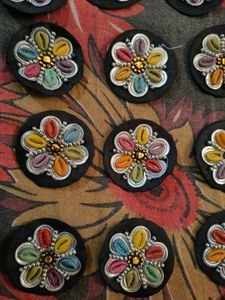 Embellished Floral Fabric Patches (Set of 19)