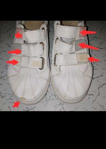 White Sneakers with Velcro Straps