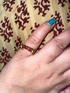 Set of 2 Handmade Beaded Rings-Boho Minimal Stac