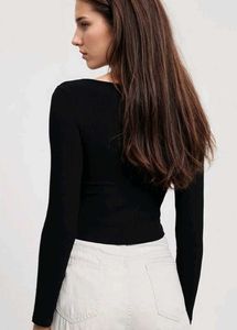MYWISHBAG square neck asymmetrical top