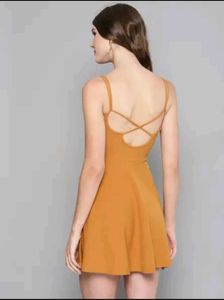 Mustard Yellow Fit &amp; Flare Dress