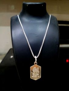 Shreenath Ji Chain Pandent Pure Silver