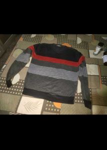 Striped V-Neck Sweater men korean light imported
