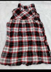 Red Plaid Sleeveless Shirt