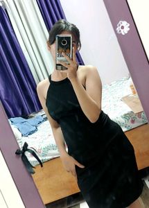 Chic Black Halter Neck Dress M size