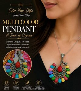 Multi Color Peacock Pendant Necklace