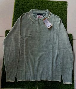 Men's Light Blue Zip Neck Sweater
