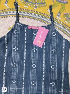 Blue Noddle Strip Kurti