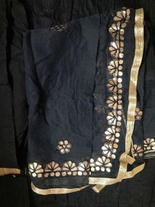 price drop alert   Elegant Black Gotta Patti Salwa