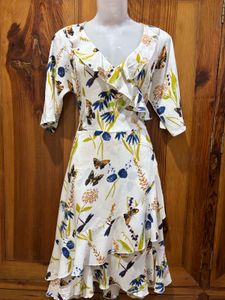 Chic Floral Print Ruffle Dress