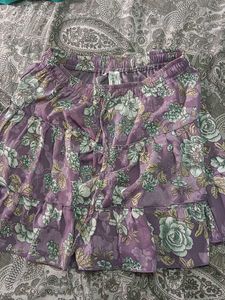 Floral Tiered Mini Skirt