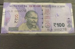 Fancy Unique Number 000278 One Hundred Rs Note