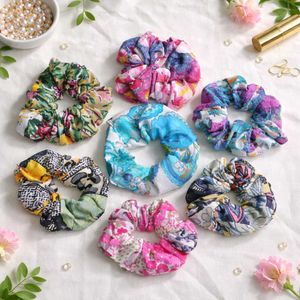 Set of 7 Colorful printed Scrunchies hair tie