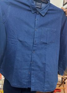 Men's Blue Dotted formal Shirt