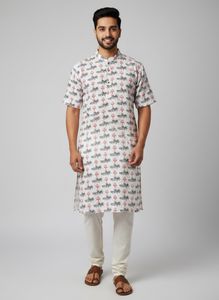 Men's Shiva Print Kurta