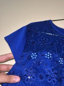 Elegant Royal Blue Lace Dress