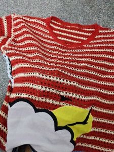 Unique Crocheted Sun &amp; Cloud Print Kurta