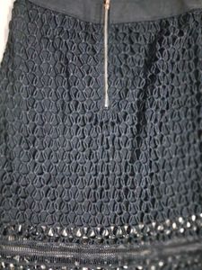 Elegant Black Crochet Skirt