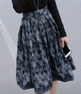 Box pleat High Waisted Skirt