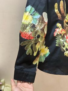 black chinese satin shirt