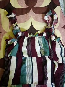 Striped Tie-Shoulder Crop Top