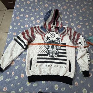 Philipp Plein Skull American Flag Hoodie