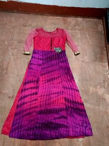 Vibrant Tie-Dye Ethnic Gown