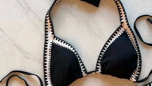 Black Crochet Trim Bikini set