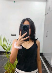 Black Embellished Tank Top