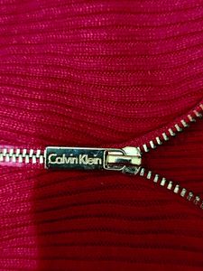 Authentic CK cherry red zip up cardigan