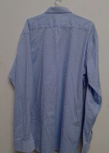 Men's Blue Printed Long Sleeve Shirt