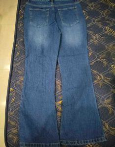 Flared Blue Denim Jeans