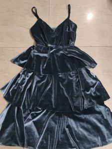 Velvet Tiered Mini Dress